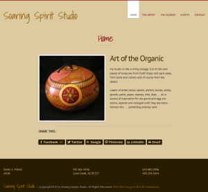 Soaring Spirit Studios Home Page After