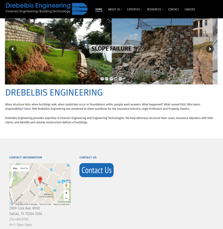 Drebelbis Engineering Home Page After