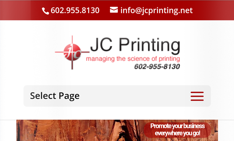 Mobile Makeover for JC Printing Web Site