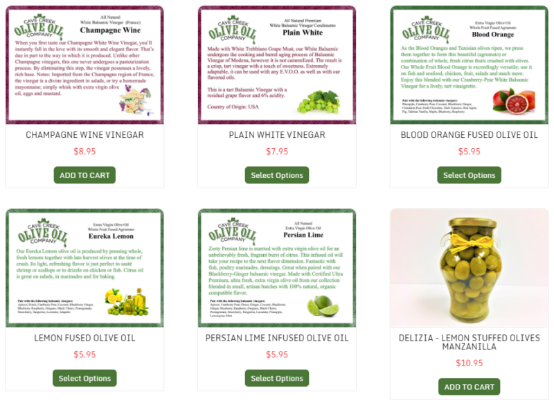 Cave Creek Olive Oil Recipe Products