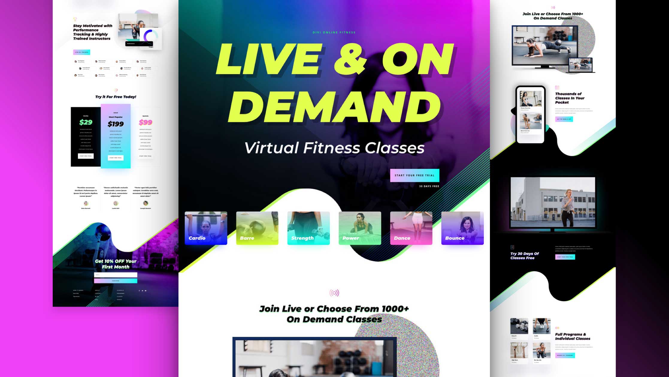 Get a FREE Virtual Fitness Layout Pack for Divi