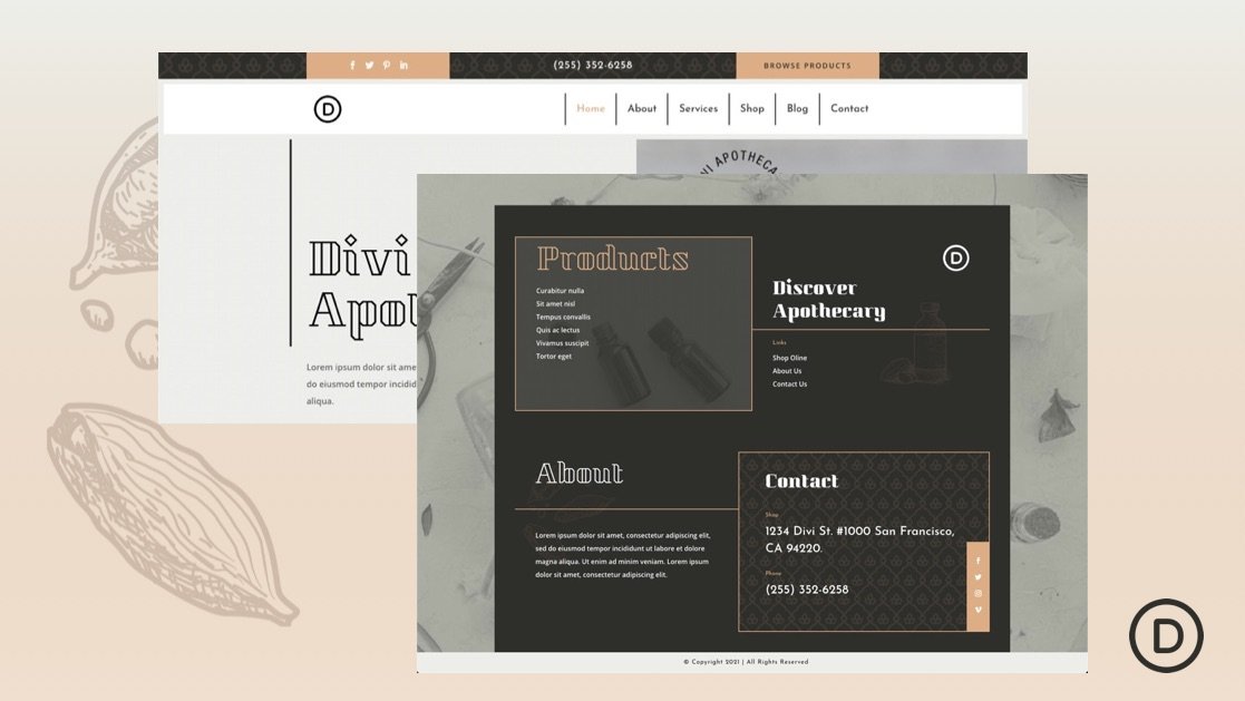Download a FREE Header & Footer for Divi’s Apothecary Layout Pack