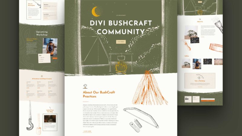 Get a FREE Bushcraft Layout Pack for Divi