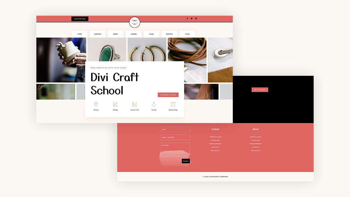 Download a FREE Header & Footer for Divi’s Craft School Layout Pack