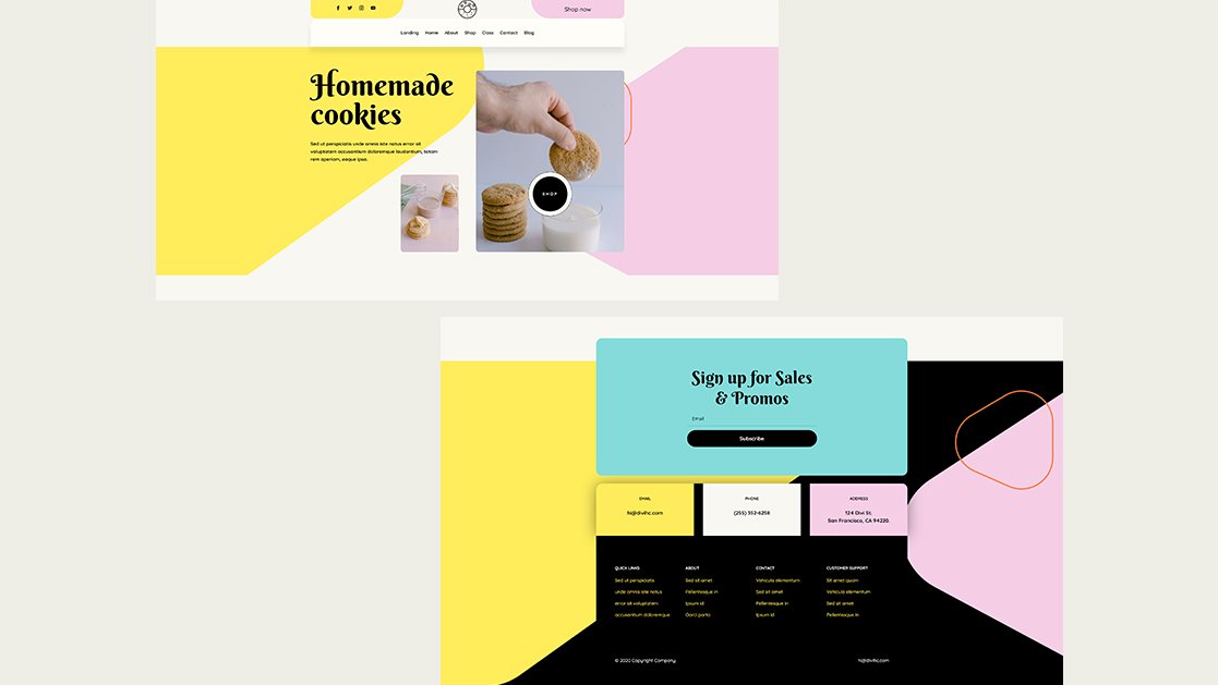 Download a FREE Header & Footer for Divi’s Homemade Cookies Layout Pack