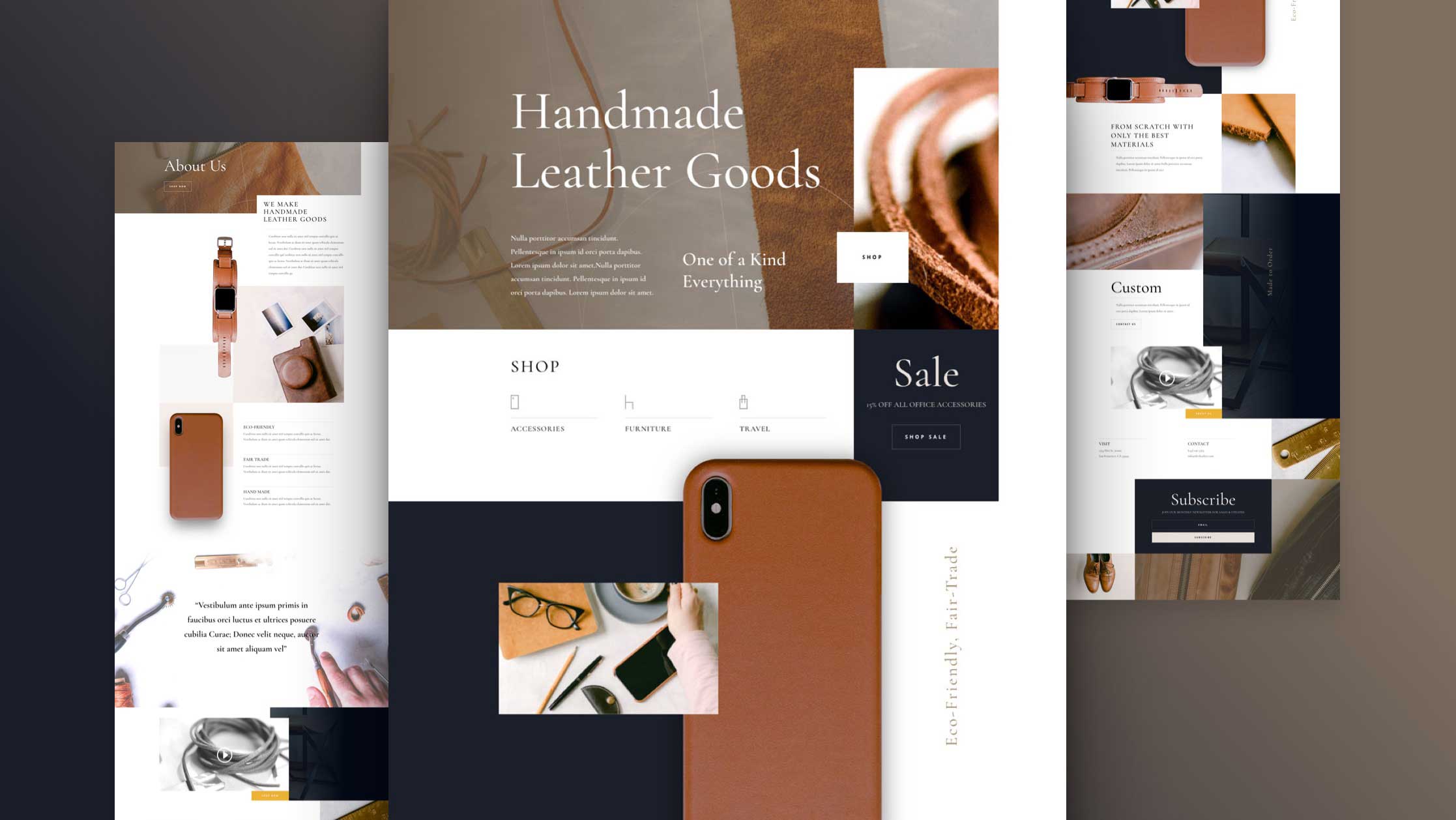 Get a FREE Leather Company Layout Pack for Divi