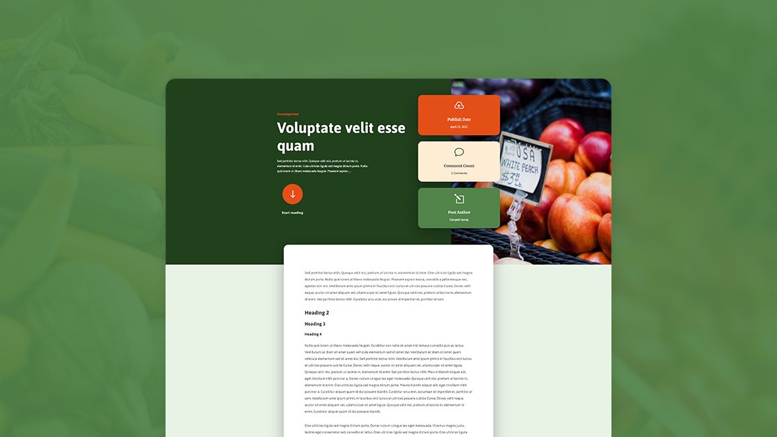 Download a FREE Blog Post Template for Divi’s Produce Box Layout Pack