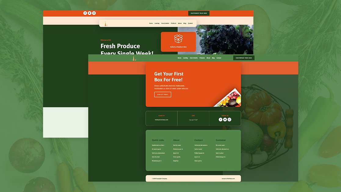 Download a FREE Global Header & Footer for Divi’s Produce Box Layout Pack