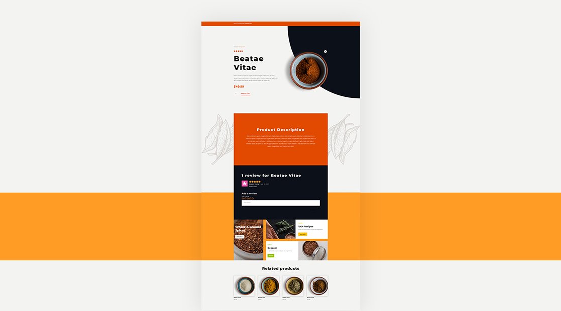Download a FREE Product Page Template for Divi’s Spice Shop Layout Pack