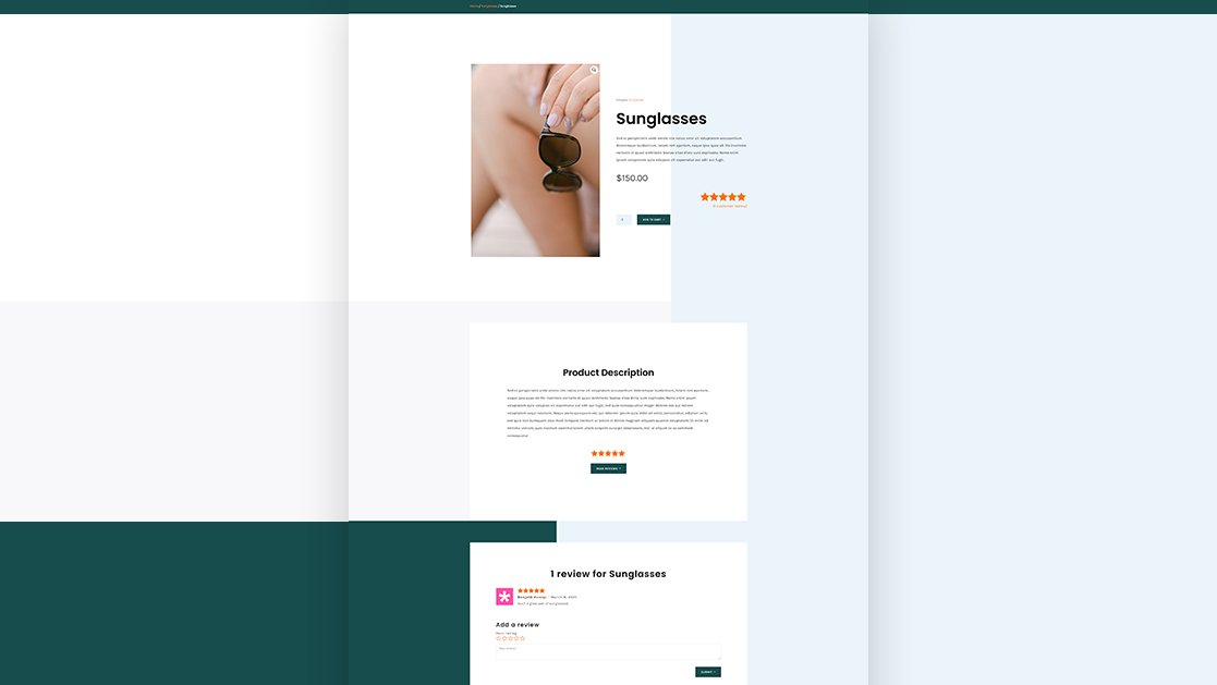 Download a FREE Product Page Template for Divi’s Sunglasses Shop Layout Pack