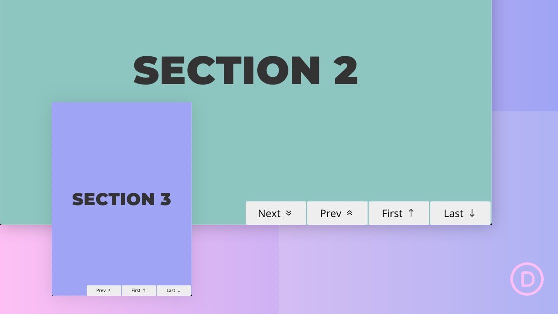 How to Add Sticky Page Navigation Links (Next, Previous, First, Last) to Divi Sections