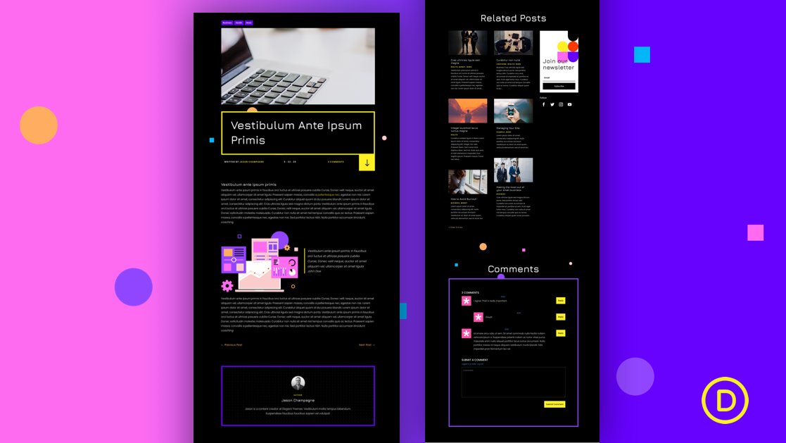 Download a FREE Blog Post Template for Divi’s Virtual Conference Layout Pack