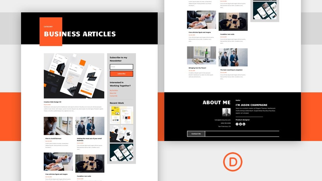 Download a FREE Category Page Template for Divi’s Creative CV Layout Pack