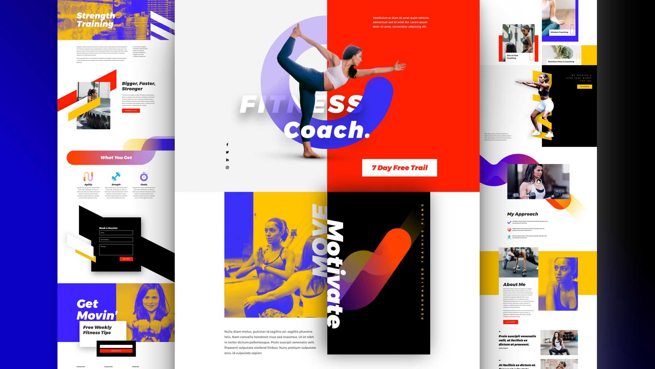 Get a FREE Fitness Coach Layout Pack for Divi
