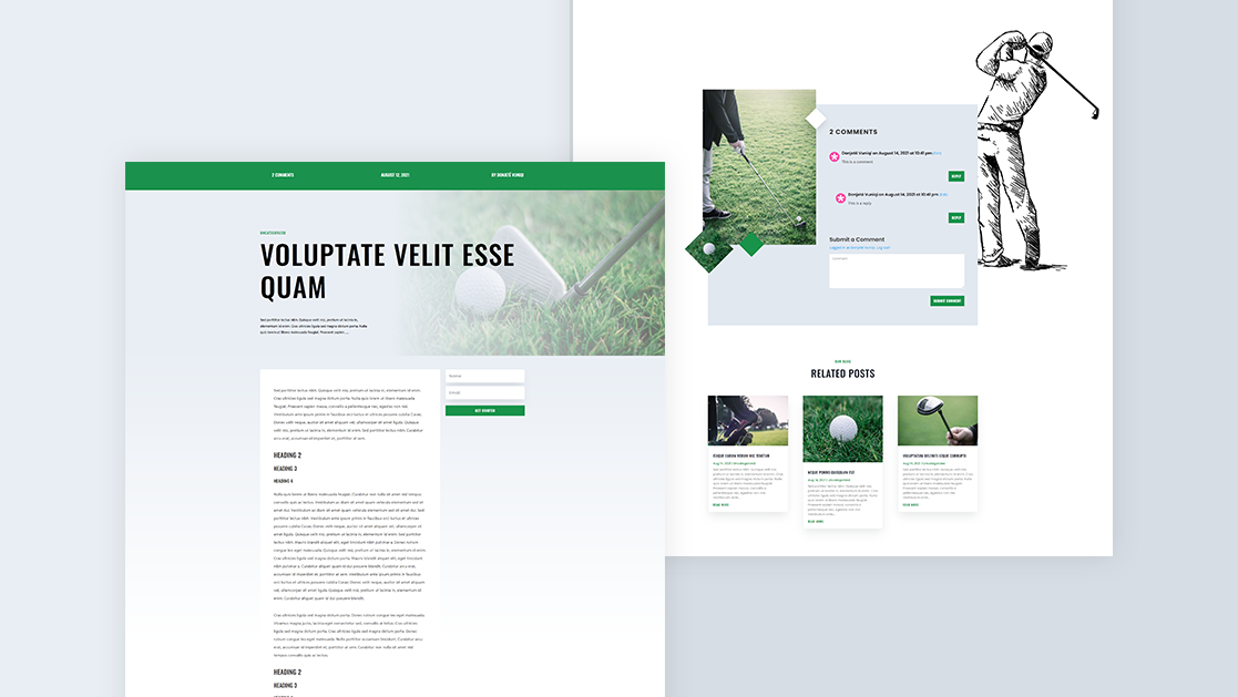 Download a FREE Blog Post Template for Divi’s Golf Lessons Layout Pack