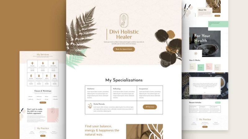 Get a FREE Holistic Healer Layout Pack for Divi