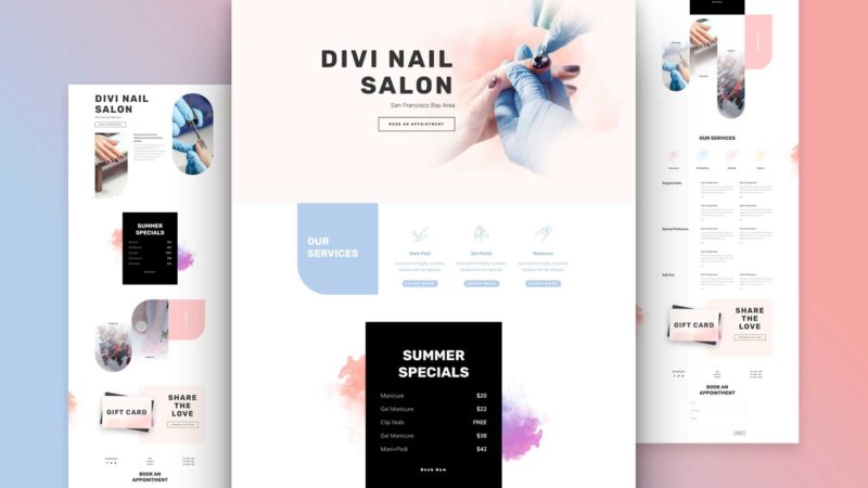 Get a FREE Nail Salon Layout Pack for Divi