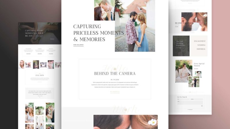 Get a FREE Wedding Photographer Layout Pack for Divi