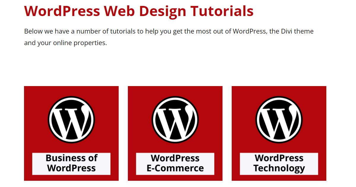 WordPress Web Design Tutorials