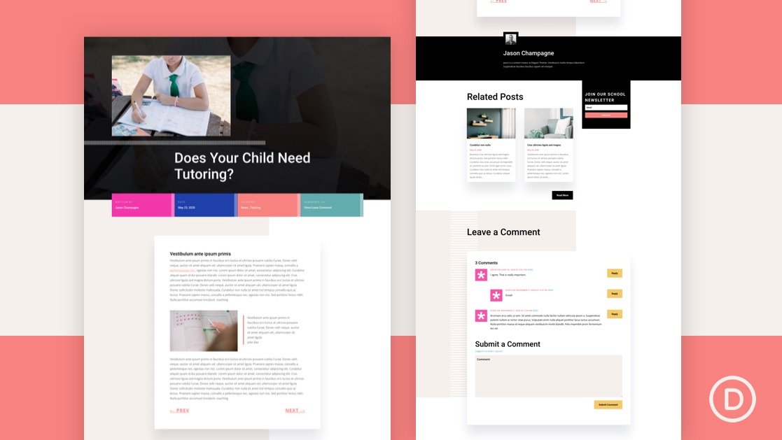 Download a FREE Blog Post Template for Divi’s High School Layout Pack