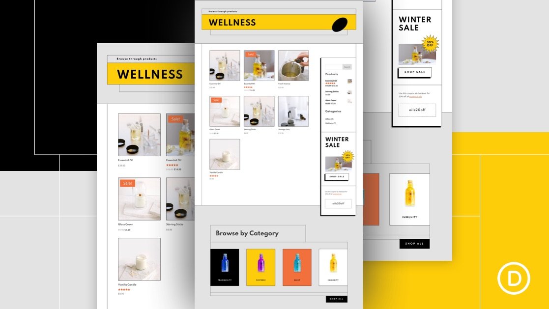 Download a FREE Product Category Page Template for Divi’s Essential Oils Layout Pack