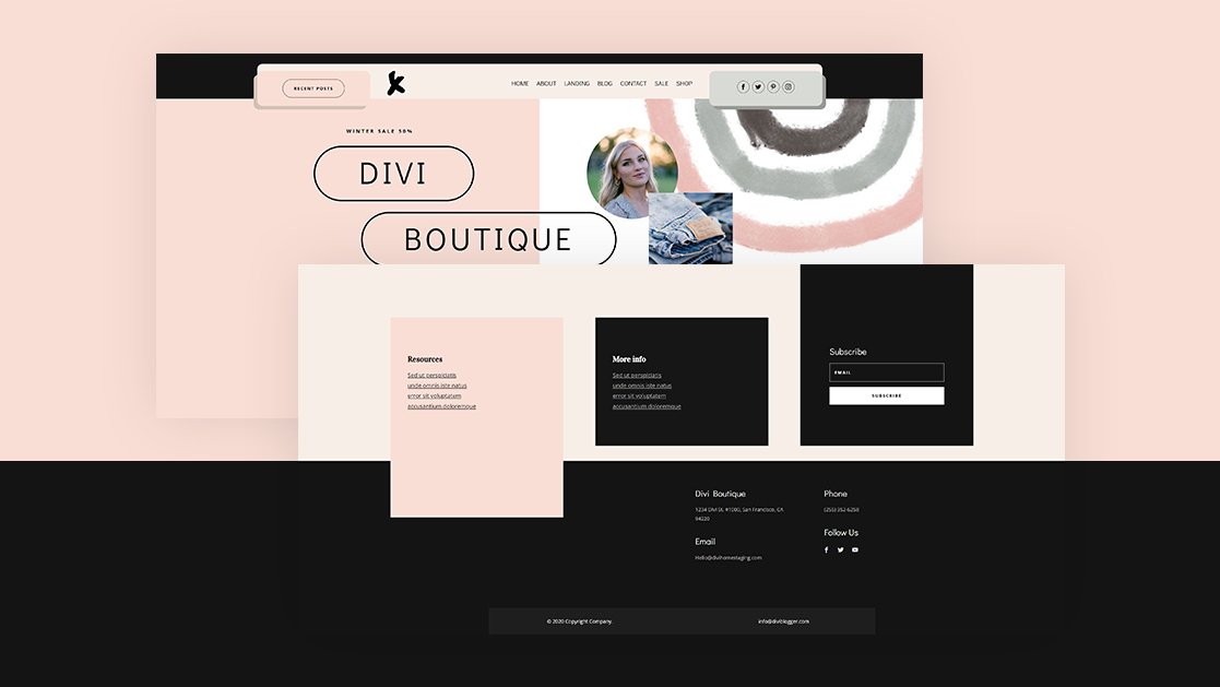 Download a FREE Header & Footer for Divi’s Clothing Store Layout Pack