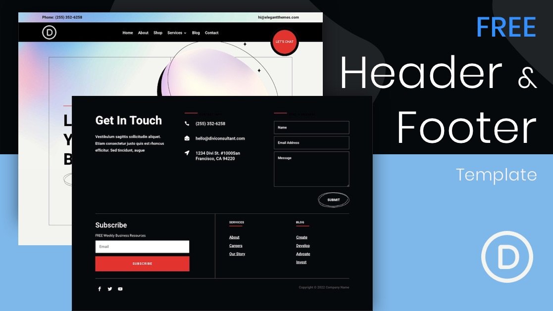 Download a FREE Header and Footer Template for Divi’s Consultant Layout Pack