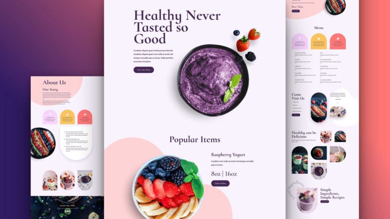 Get a FREE Acai Bowl Layout Pack for Divi