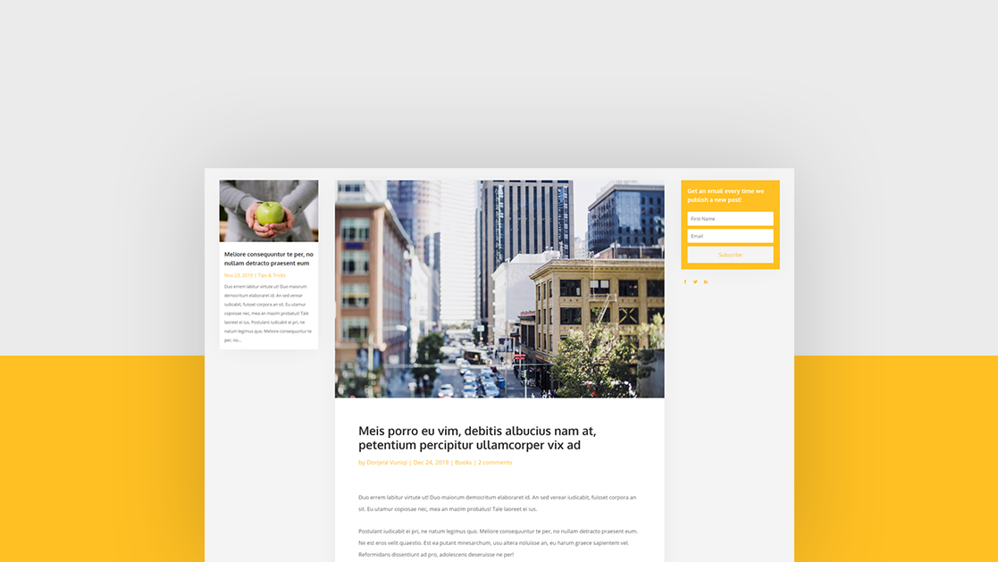 Download a FREE Two-Sided Sidebar Blog Post Template with Divi