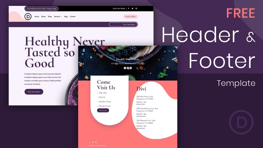 Download a FREE Header and Footer Template for Divi’s Acai Bowl Layout Pack