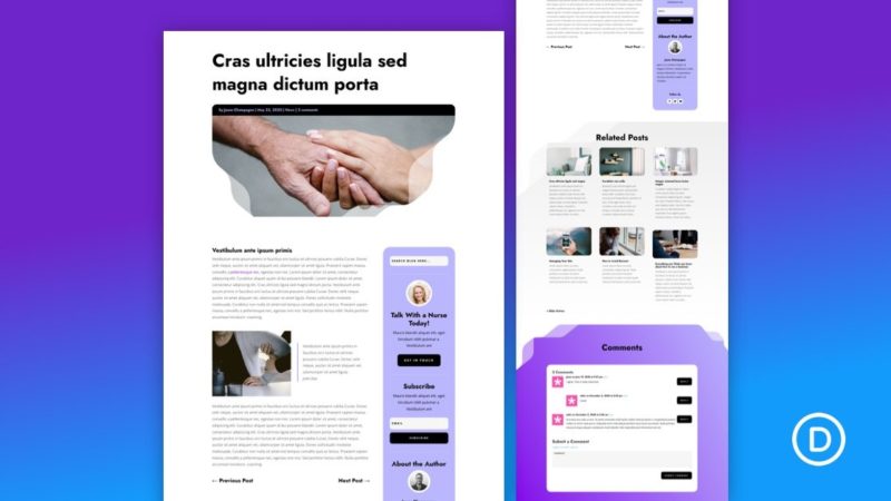 Download a FREE Blog Post Template for Divi’s Nursing Home Layout Pack