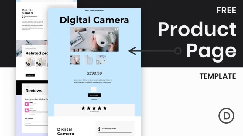 Download a FREE Product Page Template for Divi’s Camera Product Layout Pack