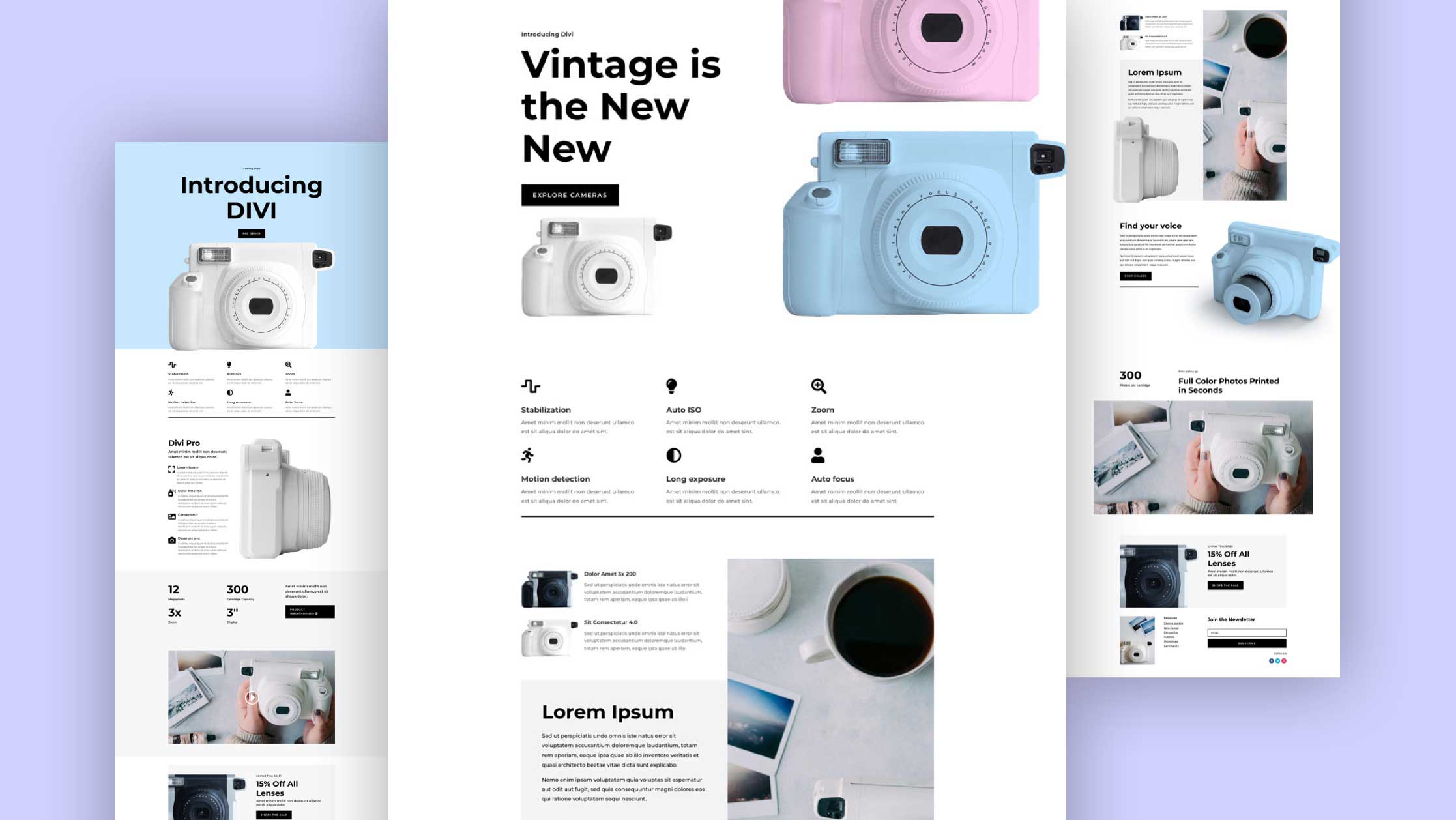 Get a FREE Camera Product Layout Pack for Divi