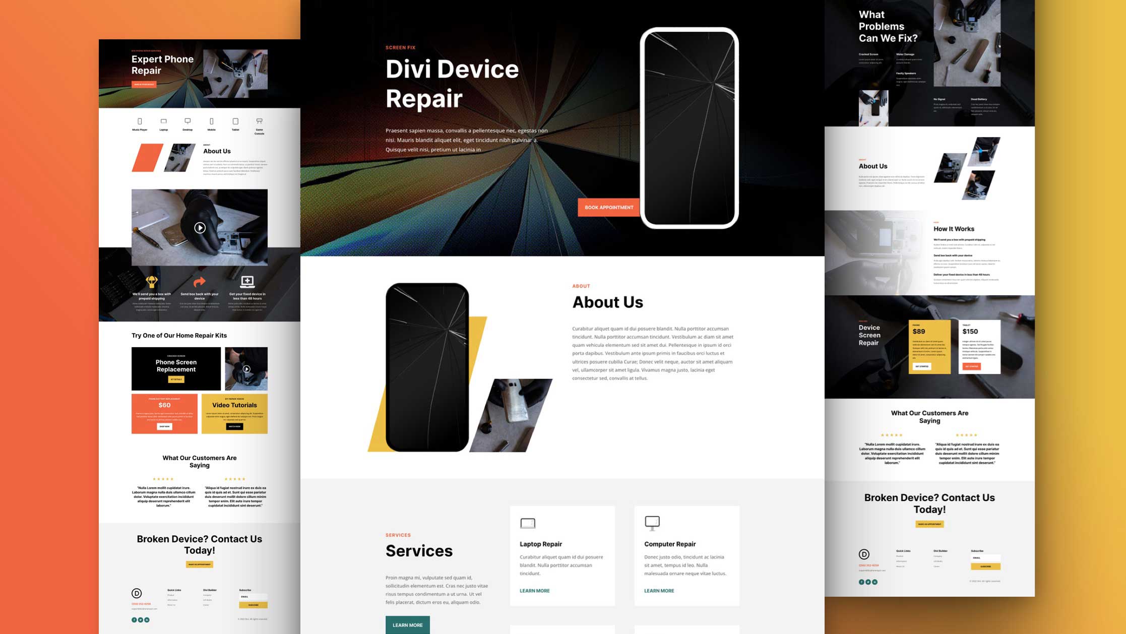Get a FREE Device Repair Layout Pack for Divi