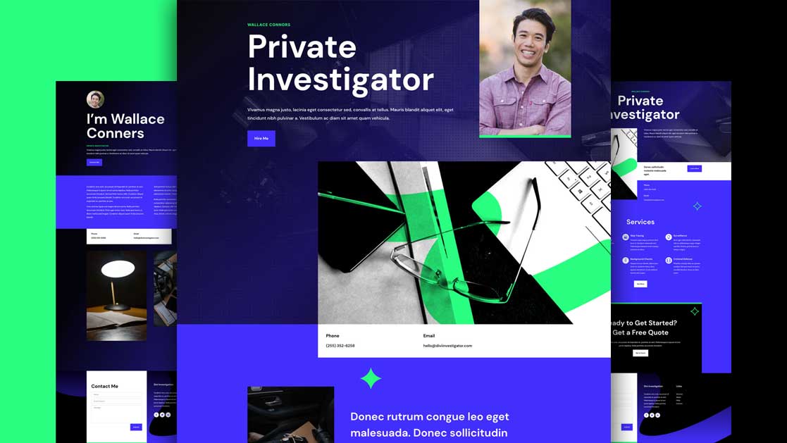 Get a FREE Private Investigator Layout Pack for Divi