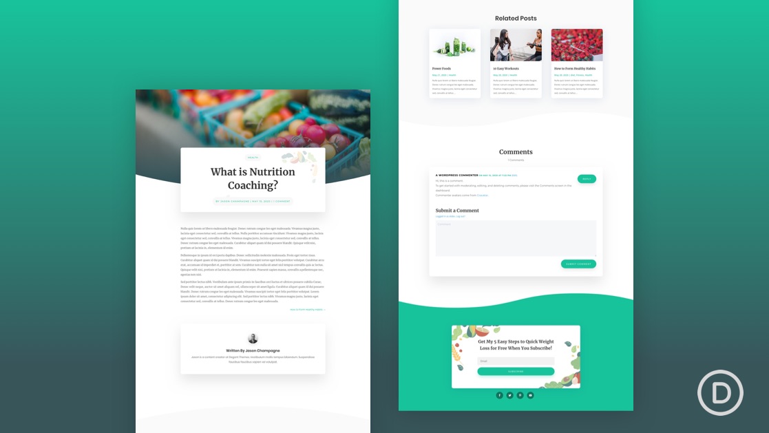 Get a FREE Blog Post Template for Divi’s Nutritionist Layout Pack