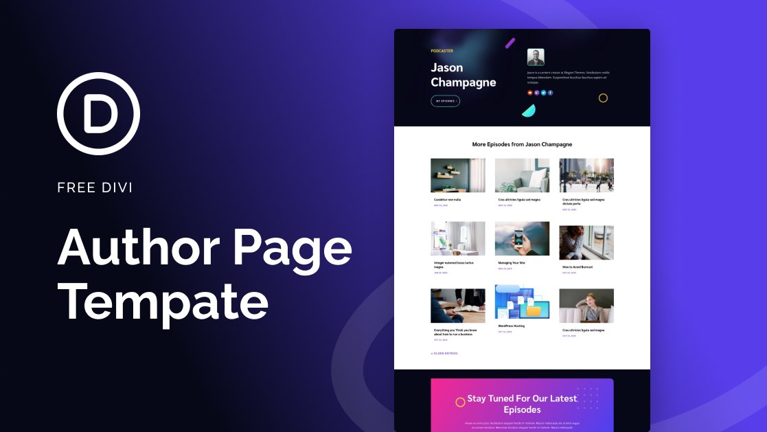 Download a FREE Author Page Template for Divi’s Podcaster Layout Pack