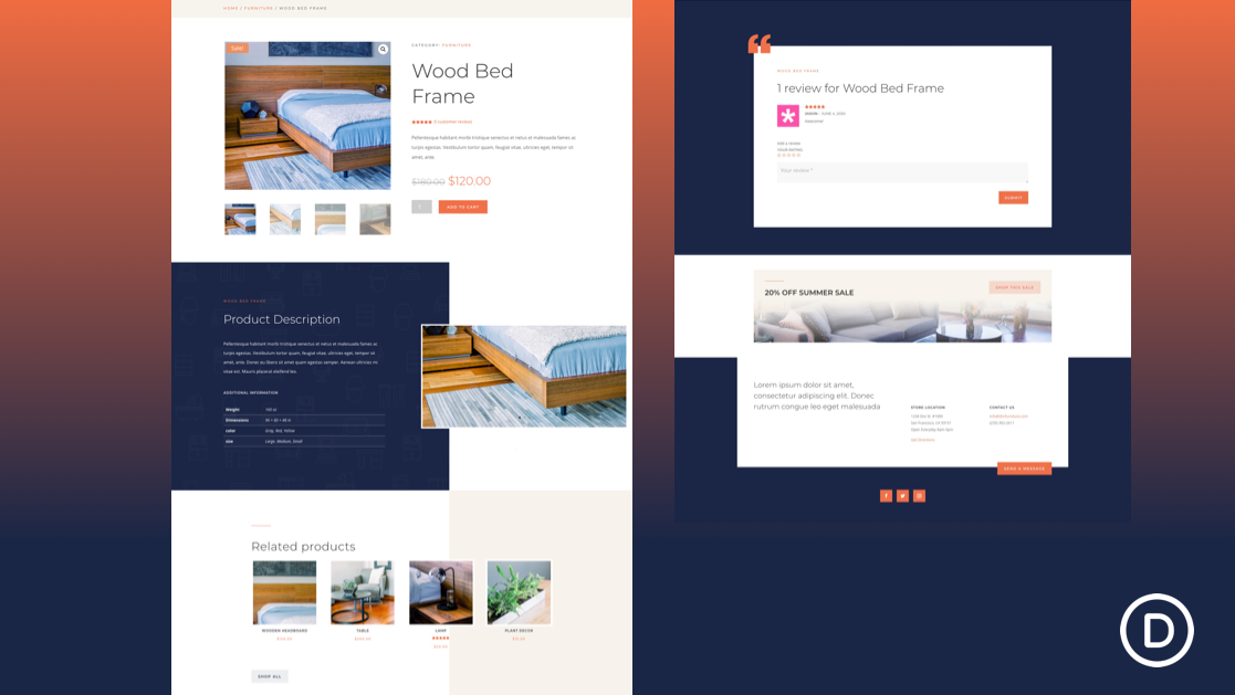 Get a FREE Product Page Template for Divi’s Furniture Store Layout Pack
