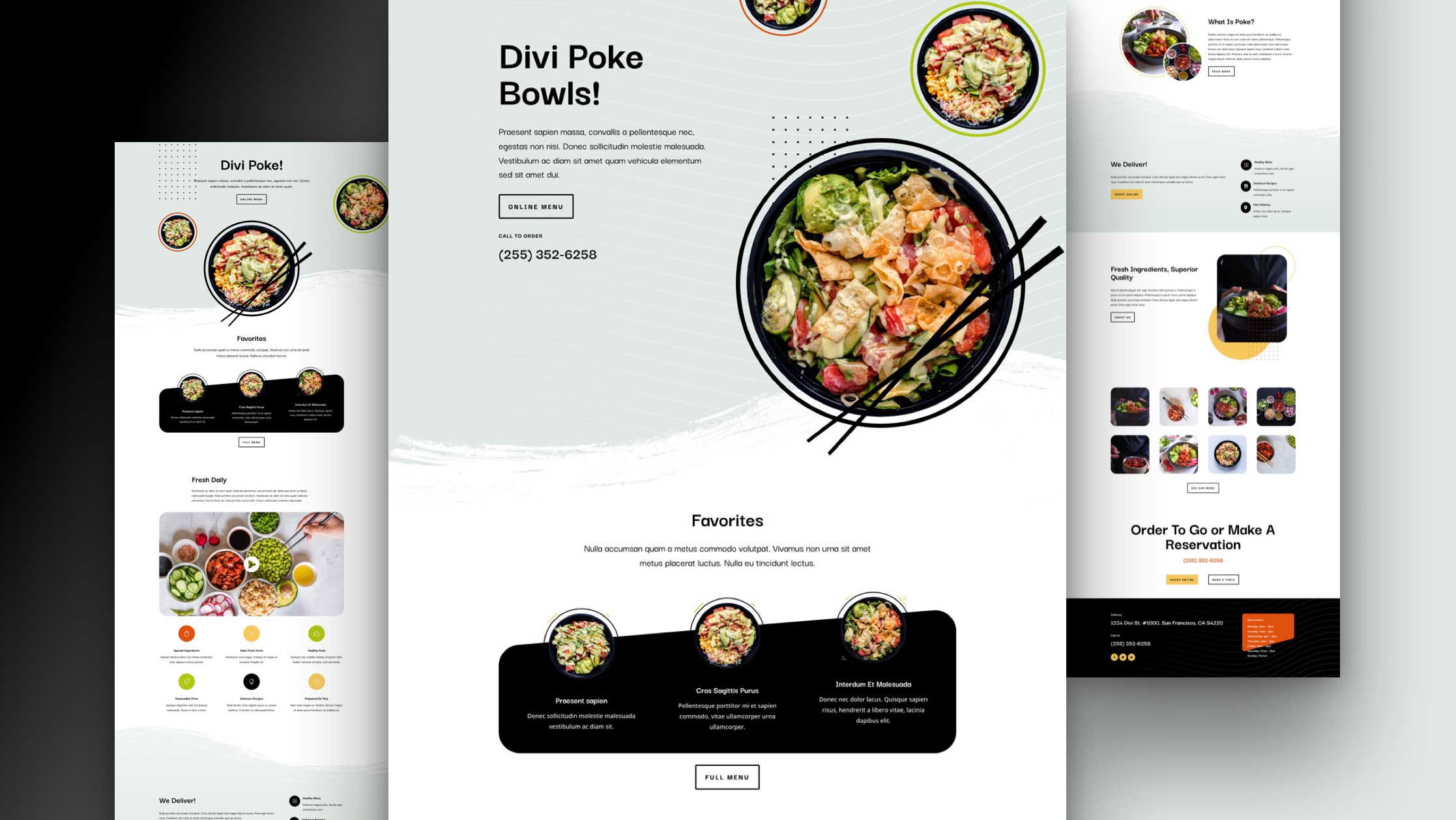 Get a FREE Poke Restaurant Layout Pack for Divi