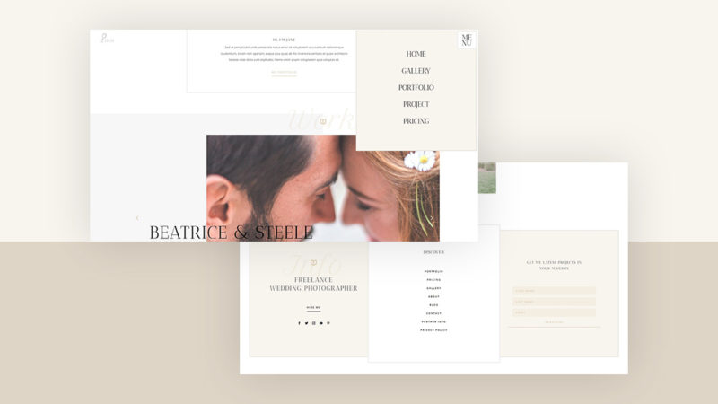 Download a FREE Header & Footer Template for Divi’s Wedding Photographer Layout Pack