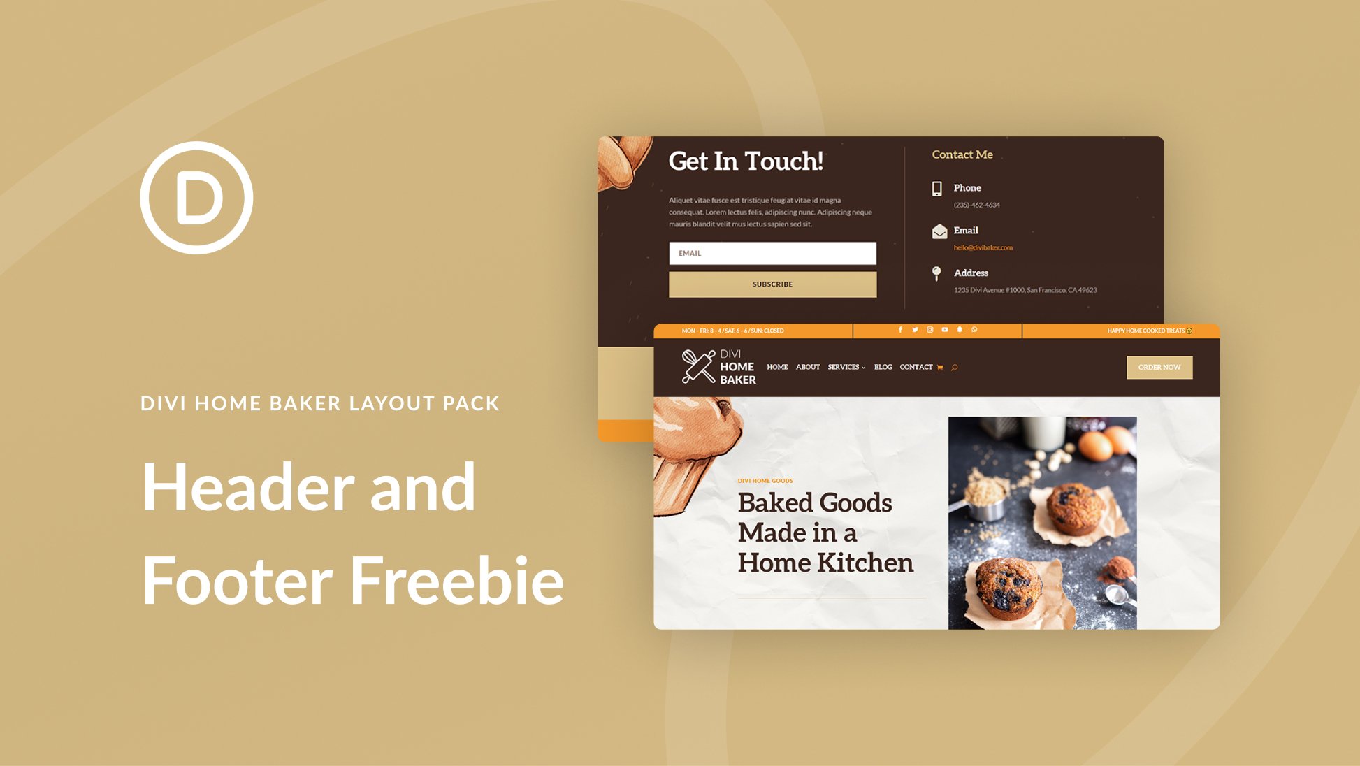 Download a FREE Header & Footer for Divi’s Home Baker Layout Pack