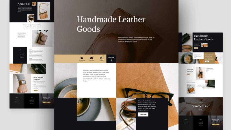 Get a FREE Leather Goods Layout Pack for Divi