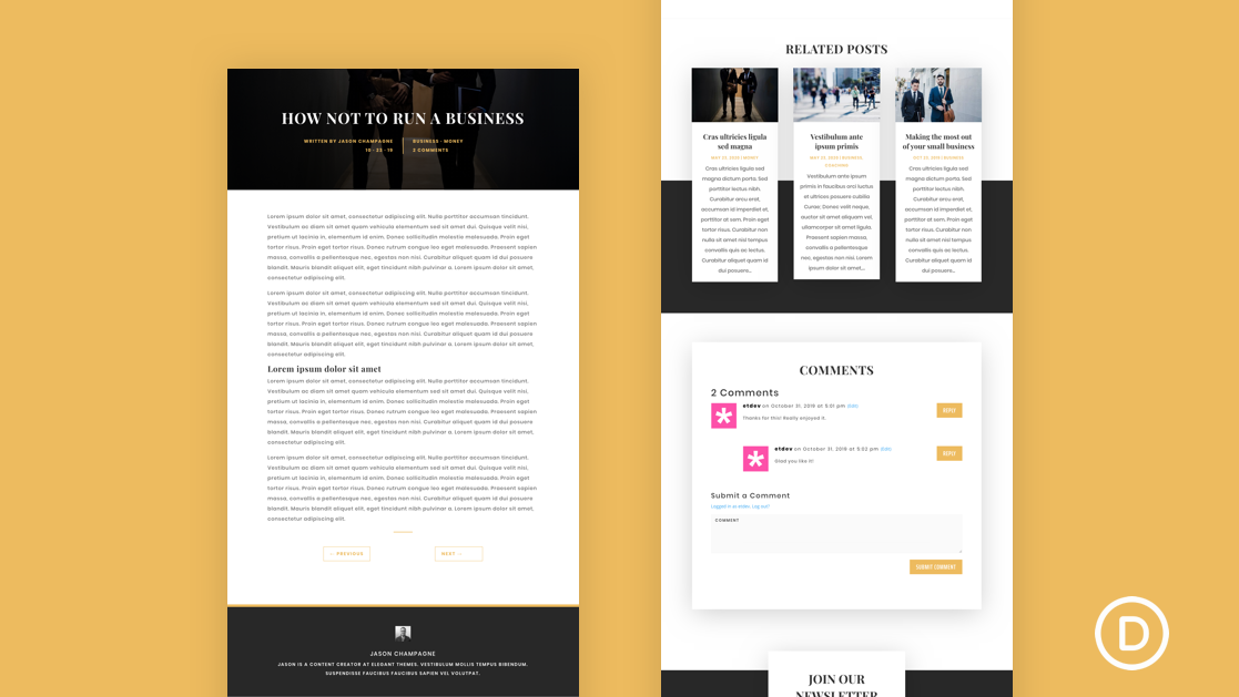 Get a FREE Blog Post Template for Divi’s Business Consultant Layout Pack