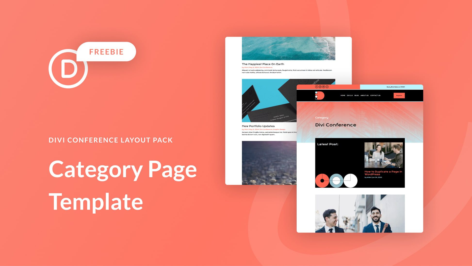 Download a FREE Category Page Template for Divi’s Conference Layout Pack
