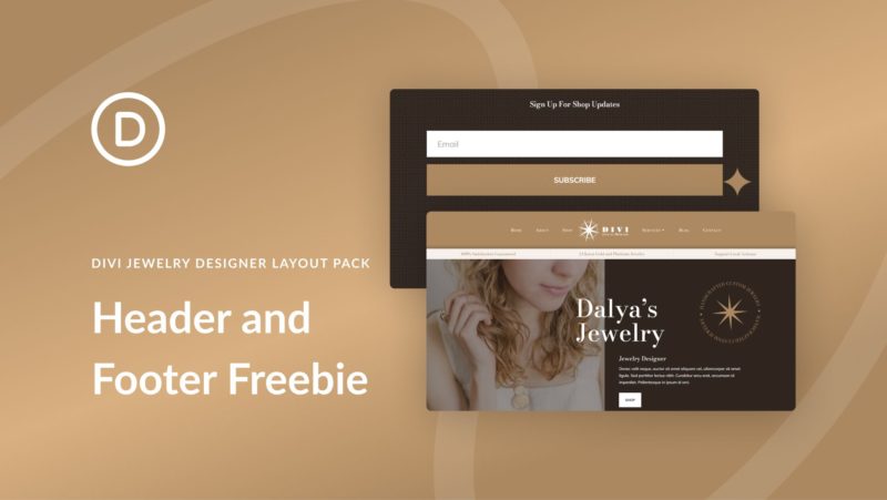 Download a FREE Header & Footer for Divi’s Jewelry Designer Layout Pack