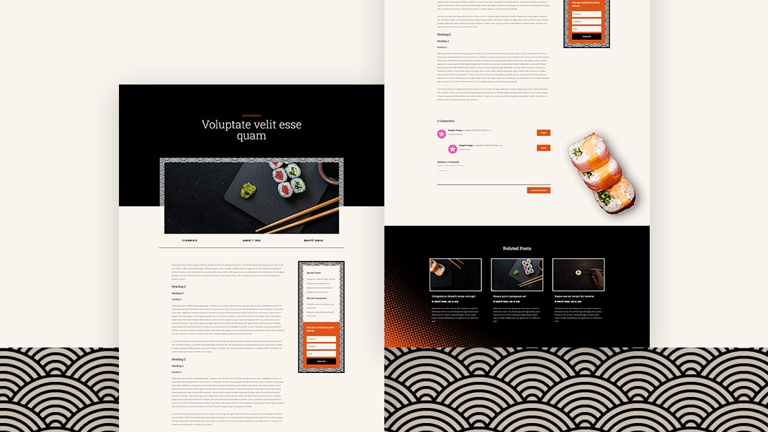 Download a FREE Blog Post Template for Divi’s Sushi Restaurant Layout Pack