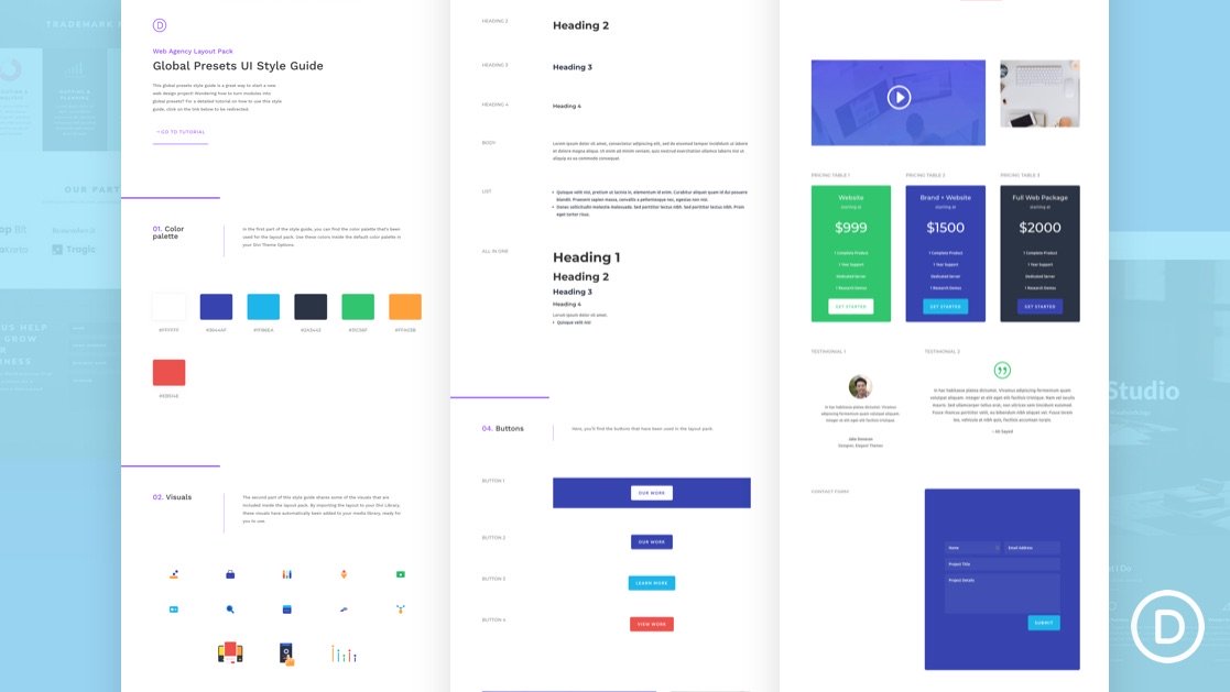 Get a FREE Global Presets Style Guide for Divi’s Web Agency Layout Pack