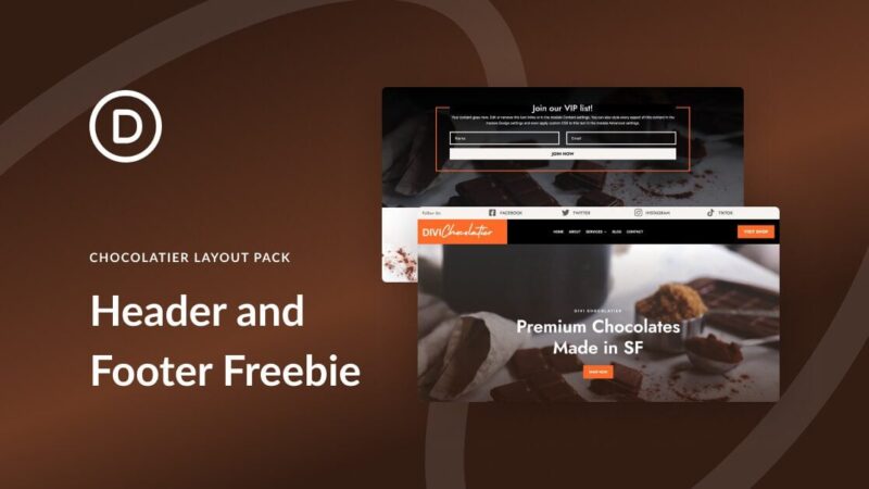 Download a FREE Header & Footer for Divi’s Chocolatier Layout Pack