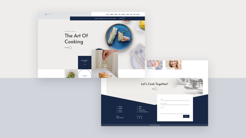 Get a FREE Header & Footer Template for Divi’s Cooking School Layout Pack