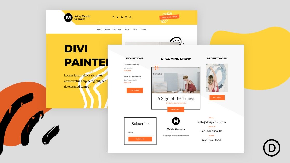 Download a FREE Header and Footer for Divi’s Painter Layout Pack